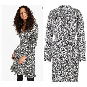 Samsoe Samsoe Black white Floral Mini Dress L